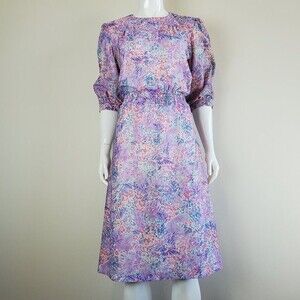 Vintage 80's Gilberti Lavender Floral Dress